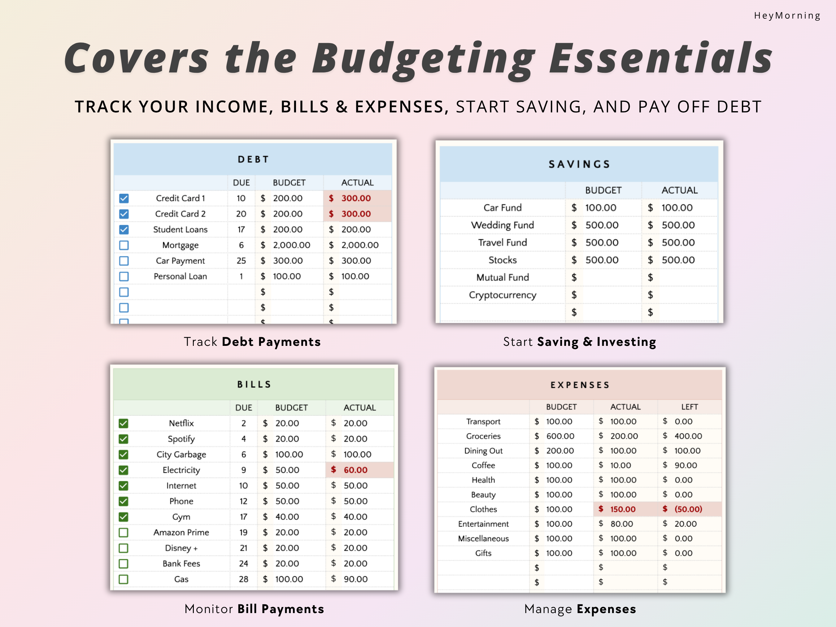 Simple Budget Tracker - Hey Morning