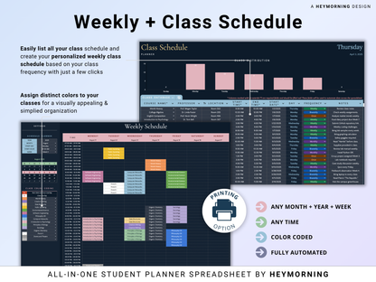 All-in-One Student Planner - Dark - Hey Morning
