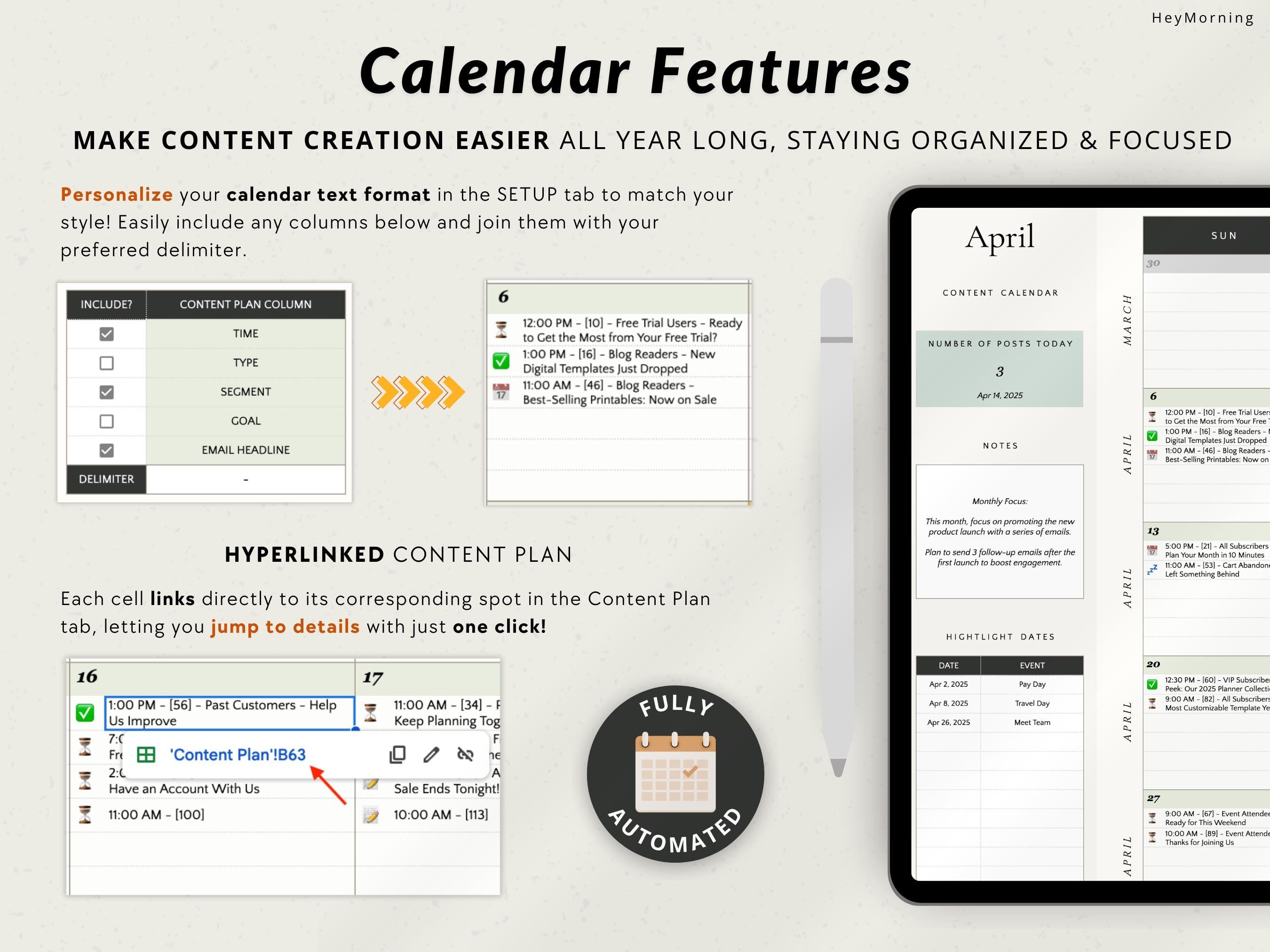 Email Marketing Planner - Hey Morning