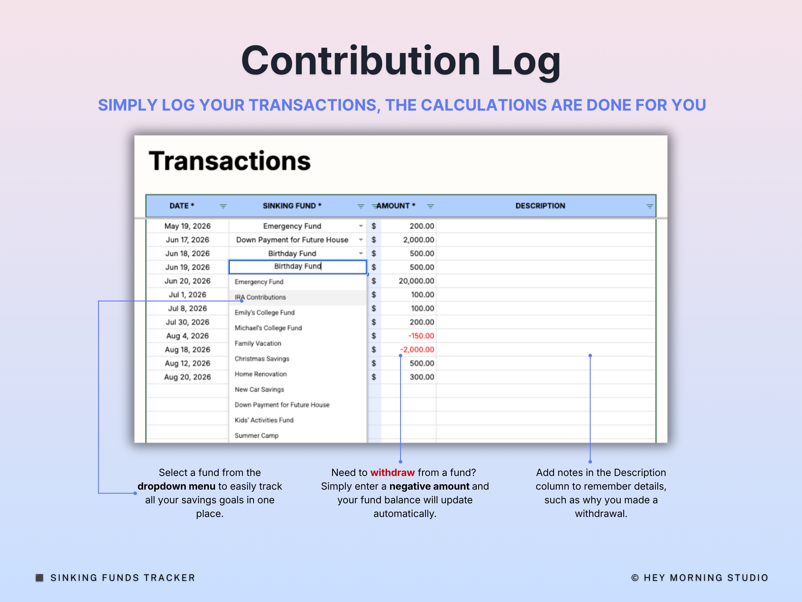 Sinking Funds Tracker