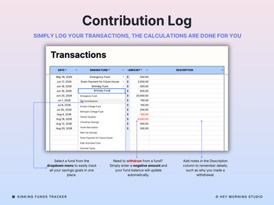 Sinking Funds Tracker