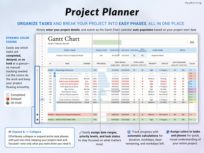 Gantt Chart - Pastel - Hey Morning