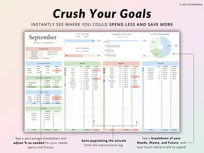 50/30/20 Budget - Pastel - Hey Morning
