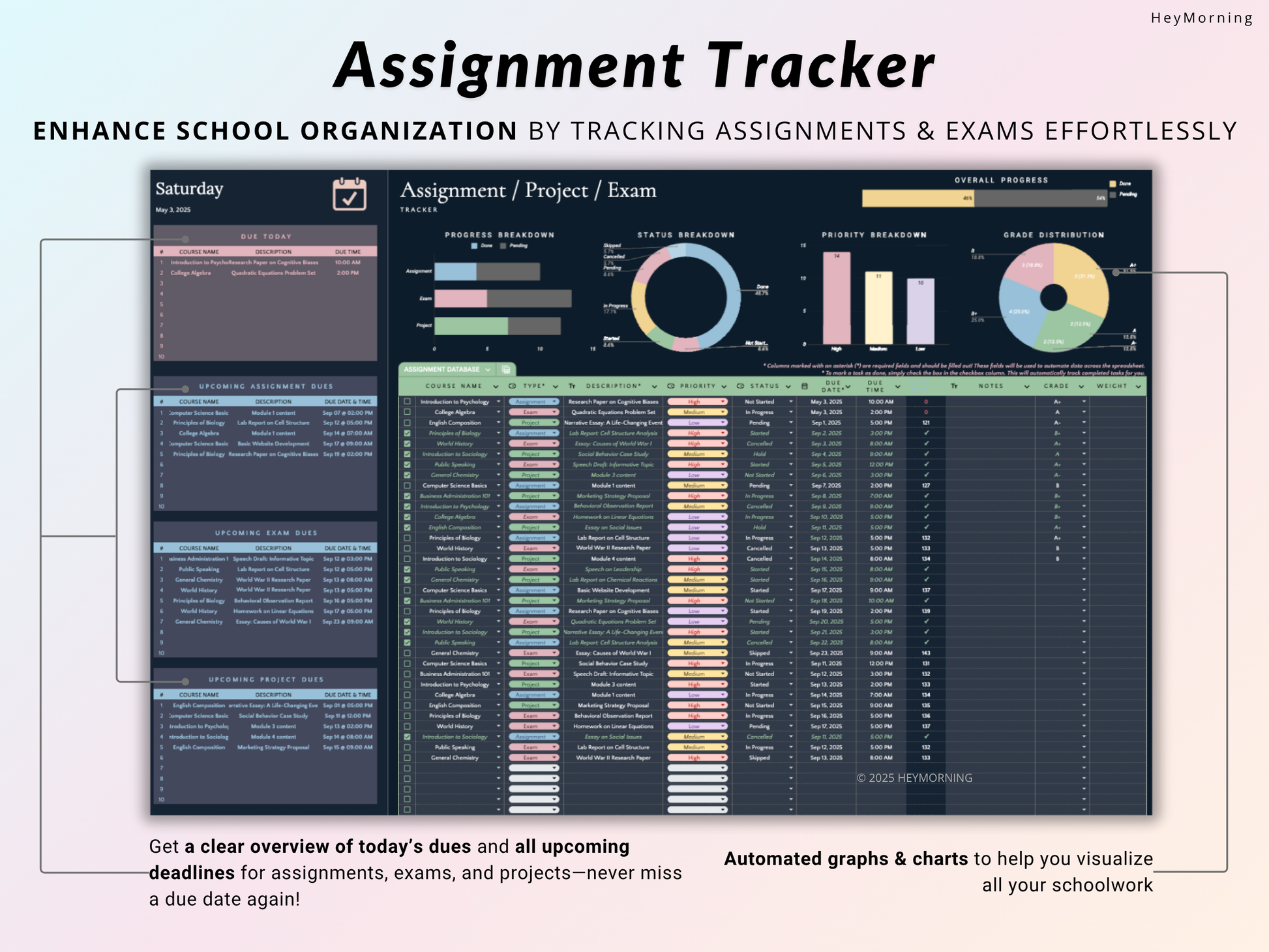 Assignment Tracker - Dark - Hey Morning