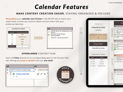Simple Content Calendar - Hey Morning