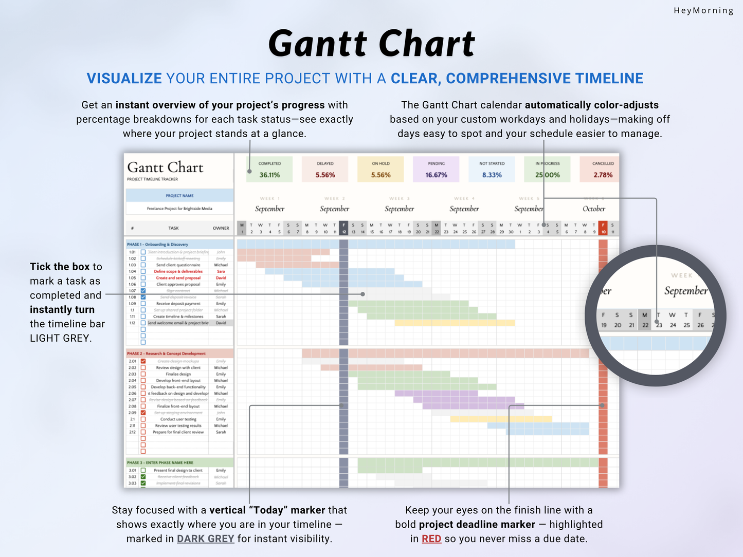 Gantt Chart - Pastel - Hey Morning