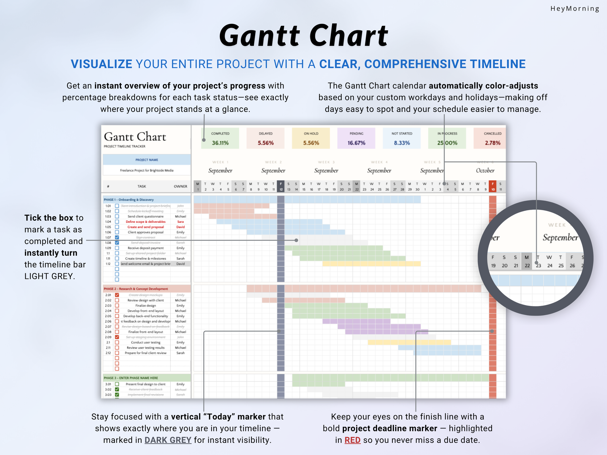 Gantt Chart - Pastel - Hey Morning