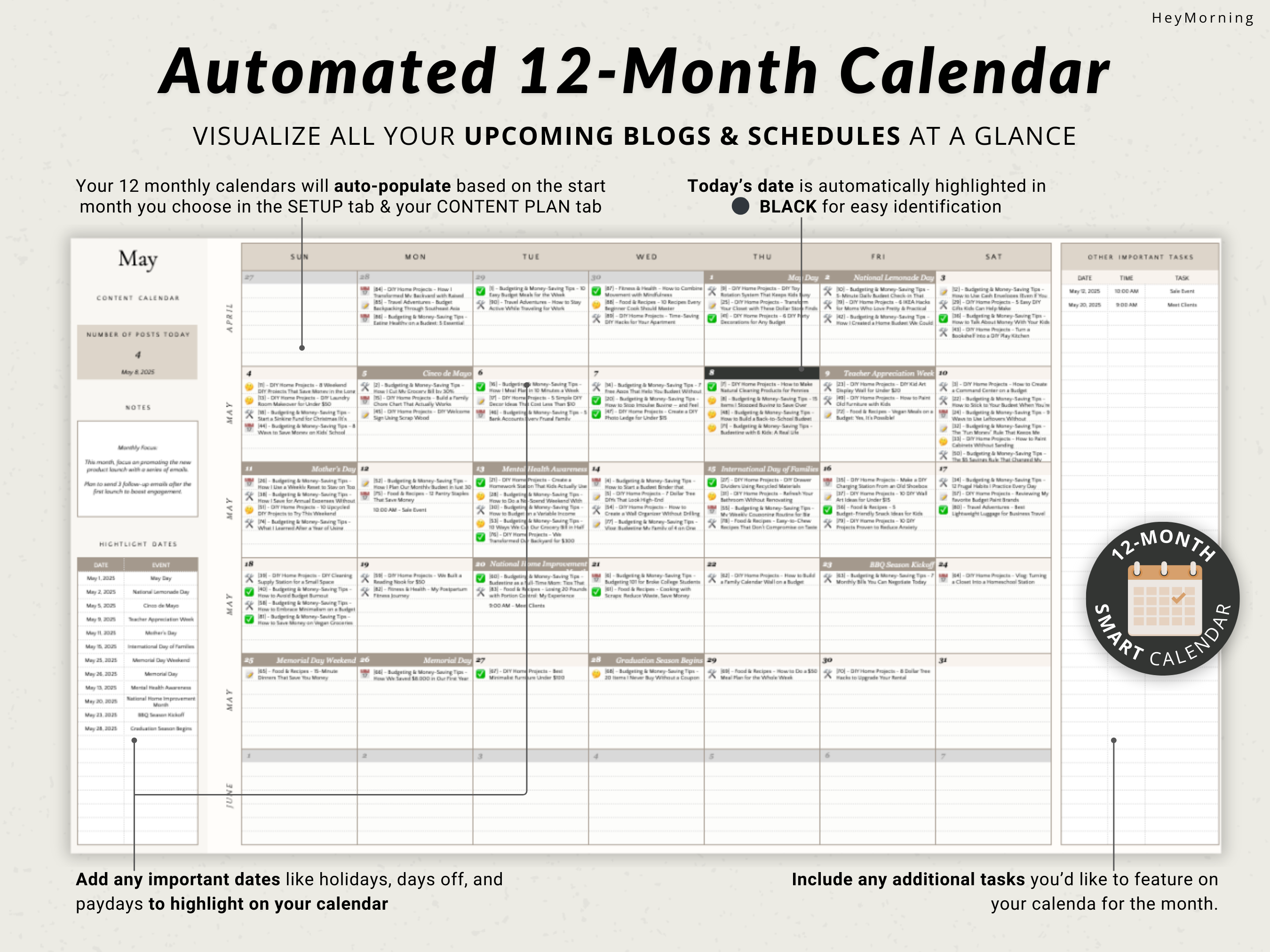 Blog Content Planner - Hey Morning