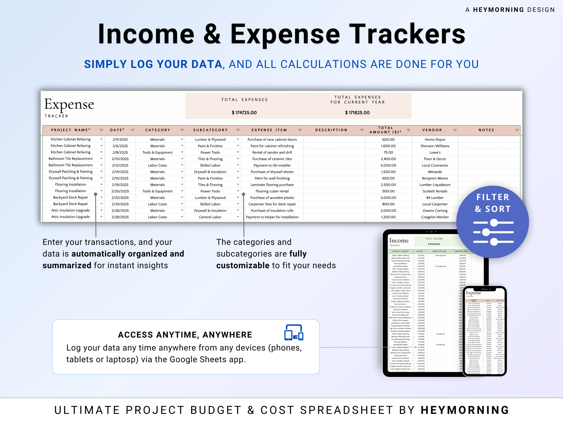 Project Budget & Cost Tracker - Hey Morning