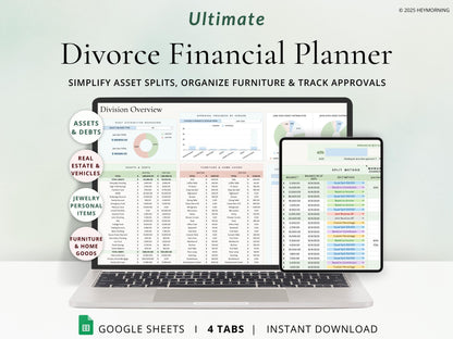 Divorce Financial Organizer Spreadsheet