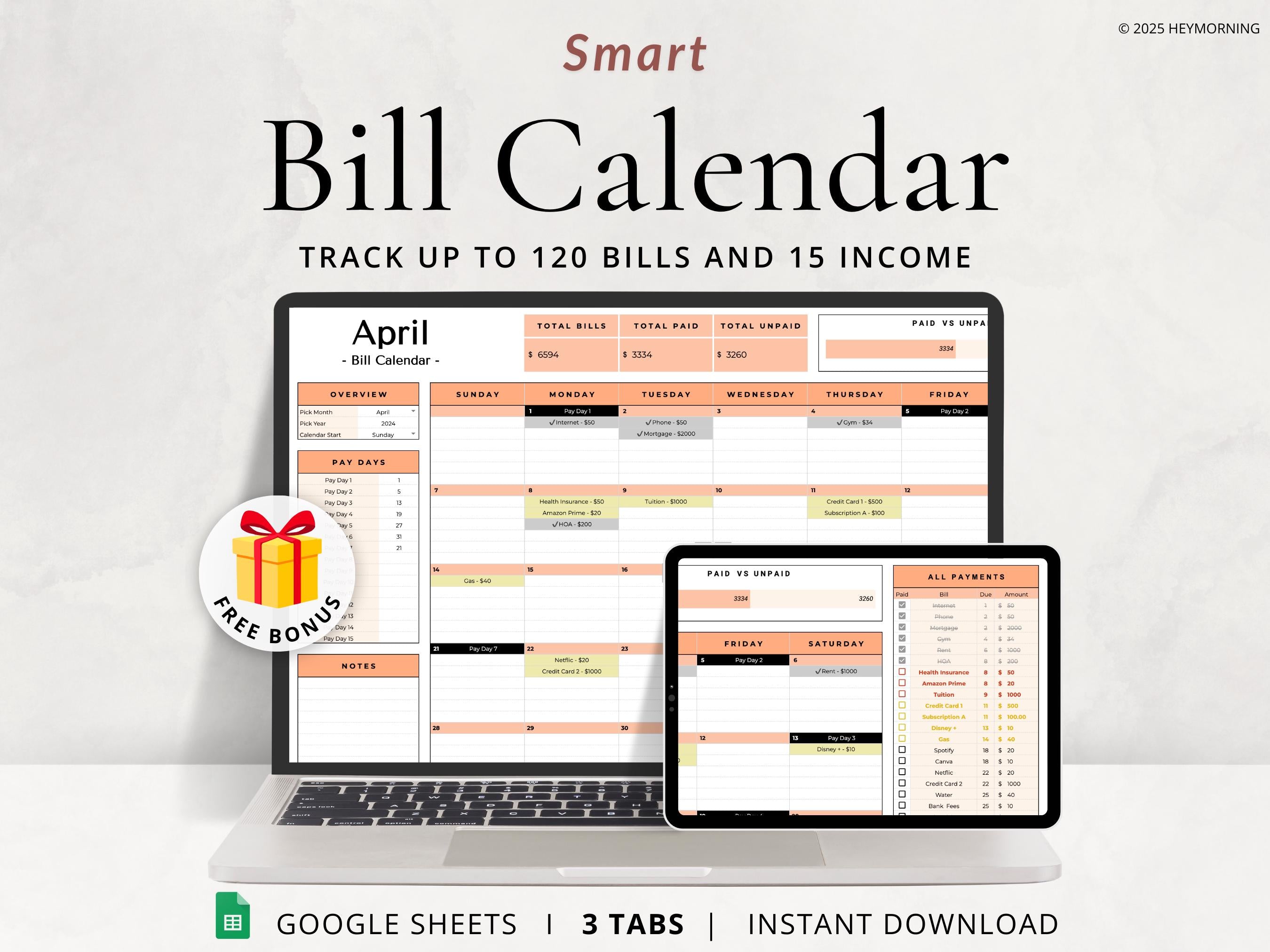 Bill Calendar - Hey Morning