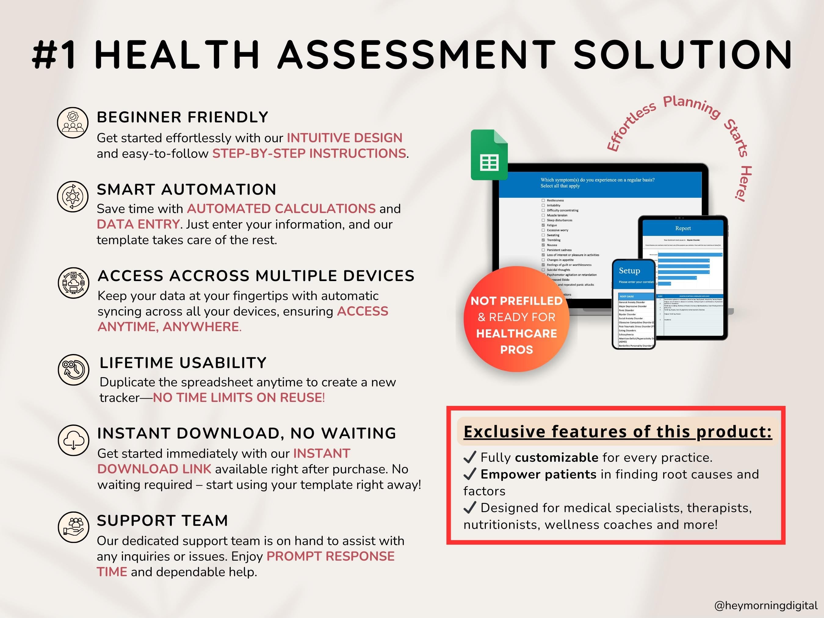 Symptom Checker - Fully Customizable - Hey Morning