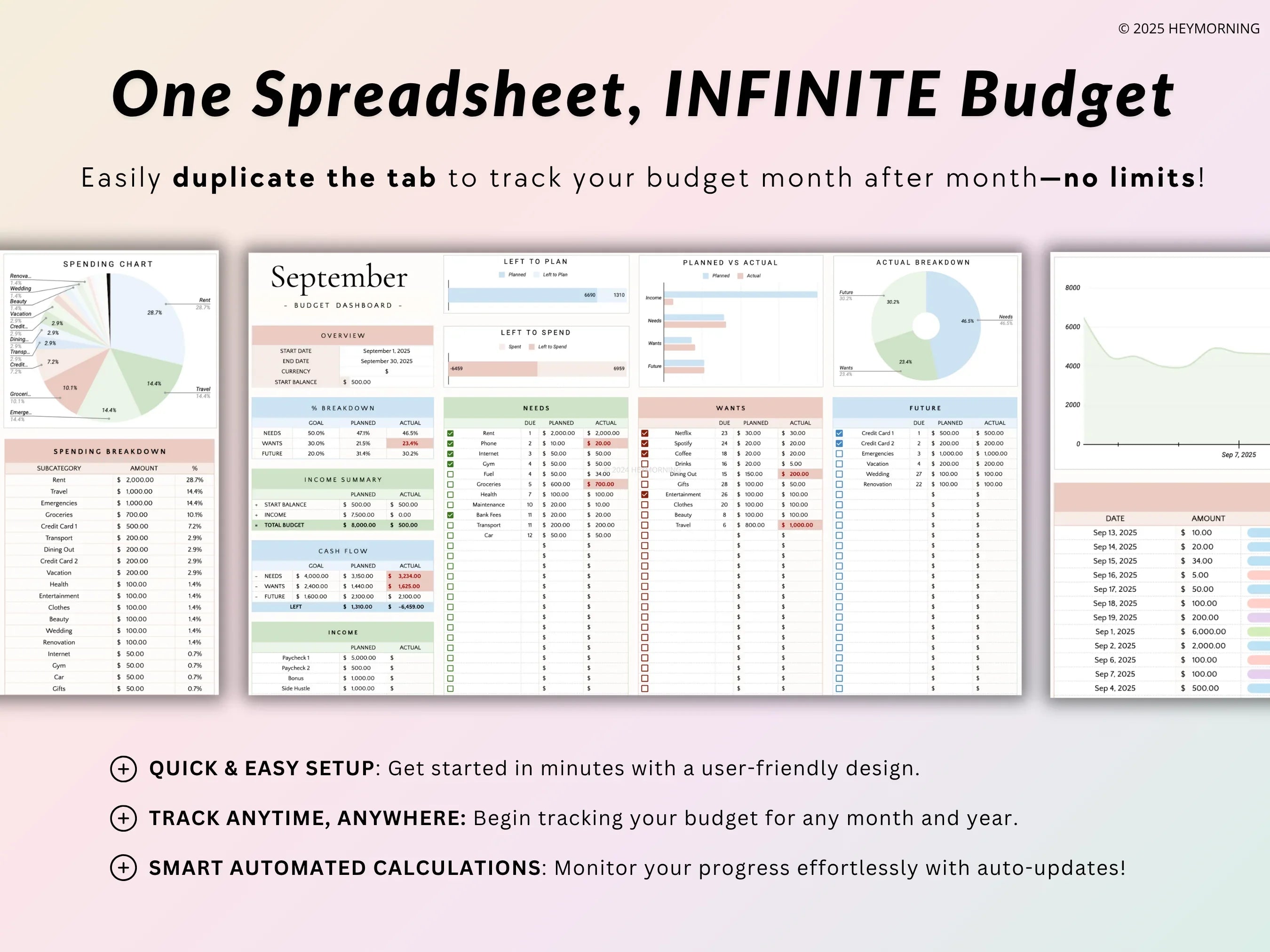 50/30/20 Budget - Pastel - Hey Morning