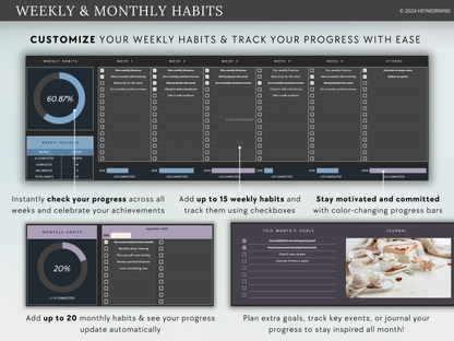 Annual Habit Tracker - Dark - Hey Morning
