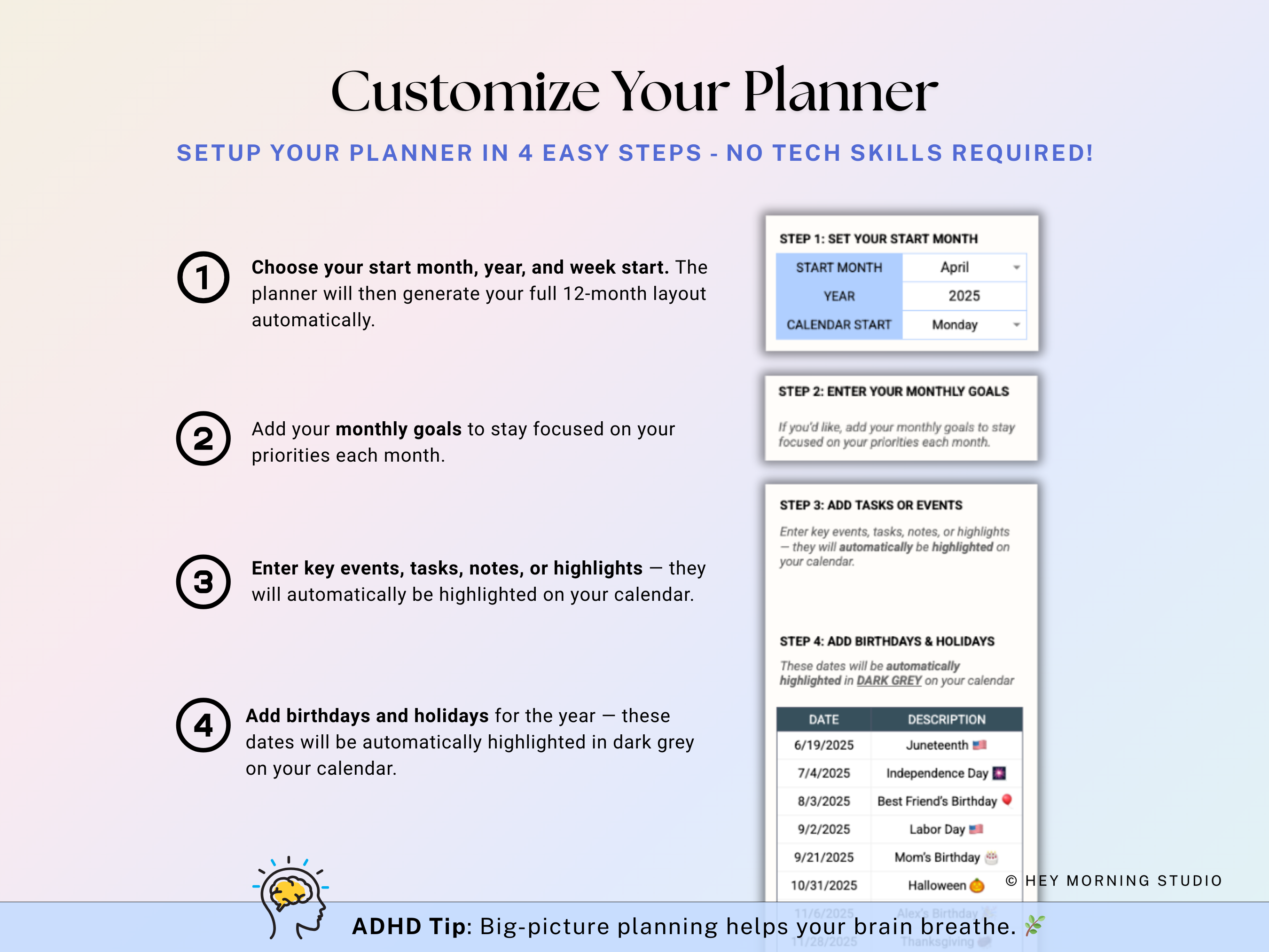 Year at a Glance Planner