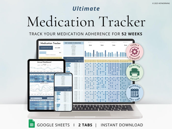 Medication Tracker - Google Sheets Template | Hey Morning