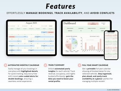 Car Rental Booking Calendar - Hey Morning