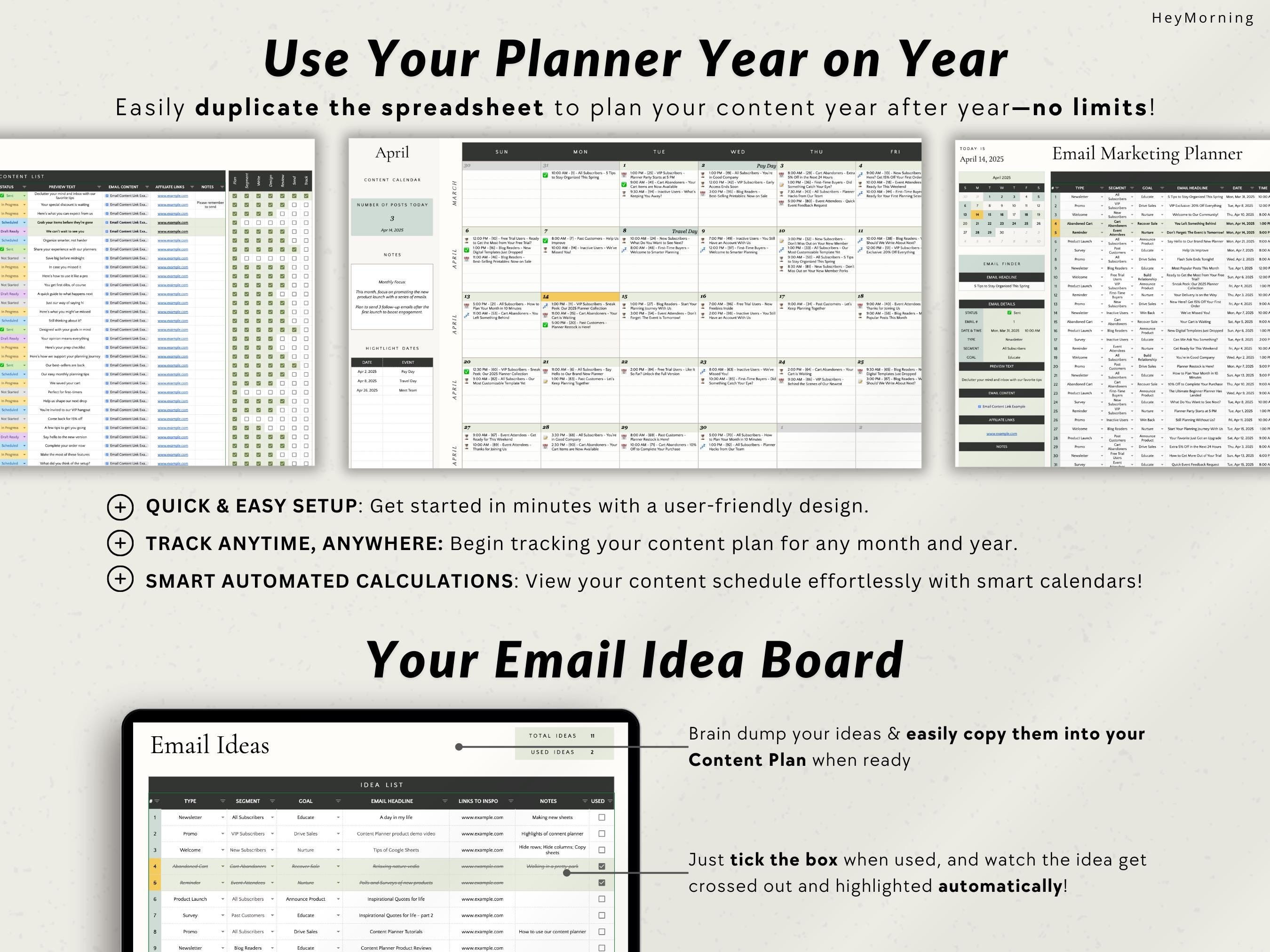 Email Marketing Planner - Hey Morning