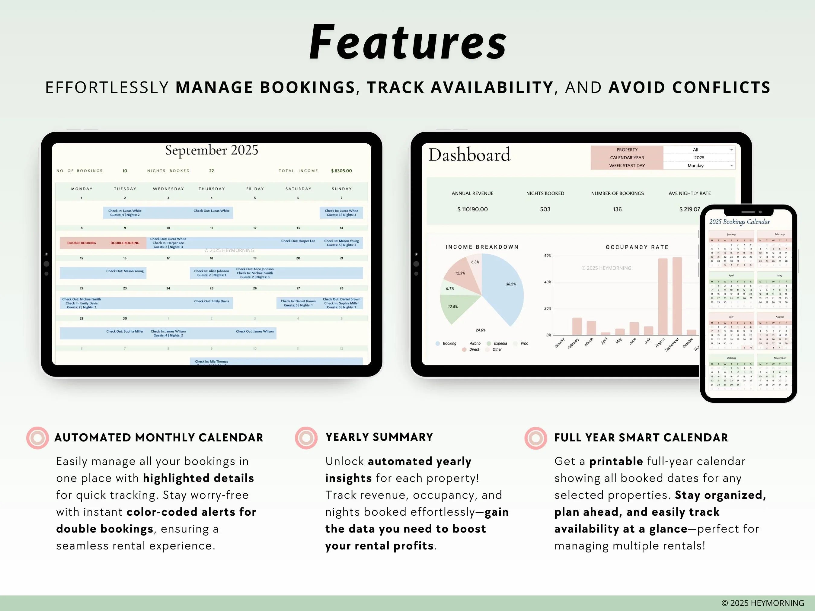 Airbnb Booking Calendar - Hey Morning