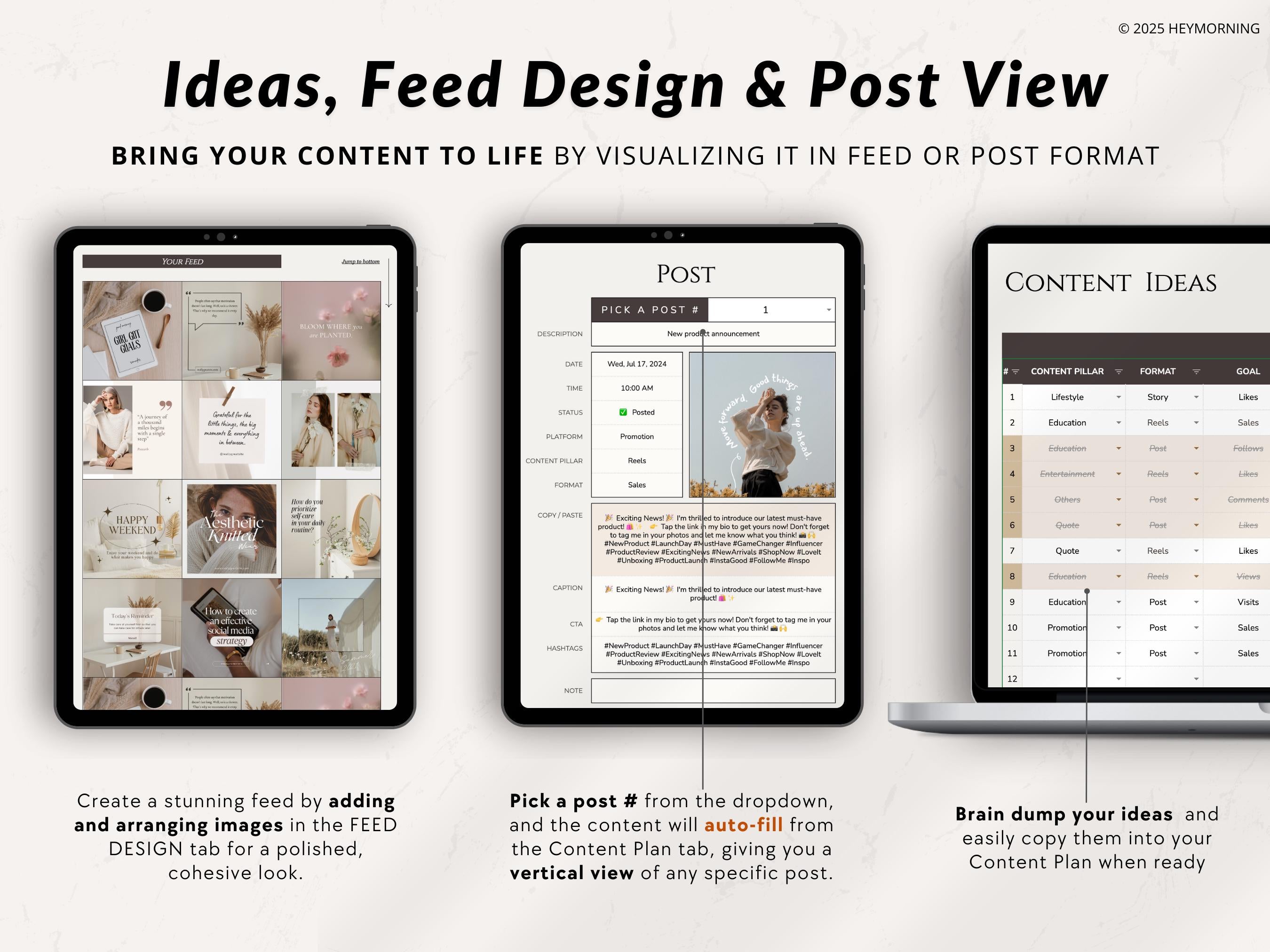 Simple Content Calendar - Hey Morning