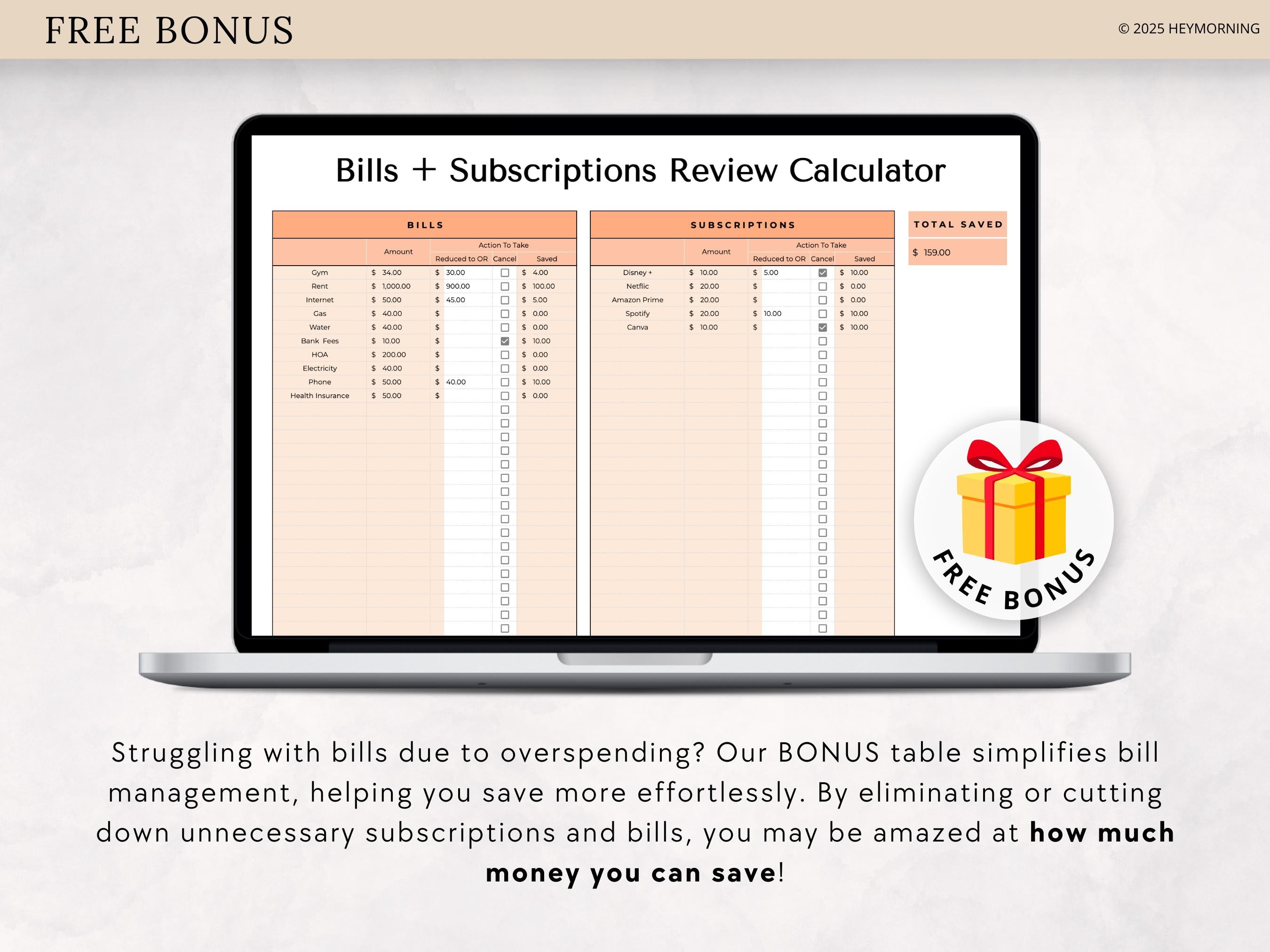 Bill Calendar - Hey Morning