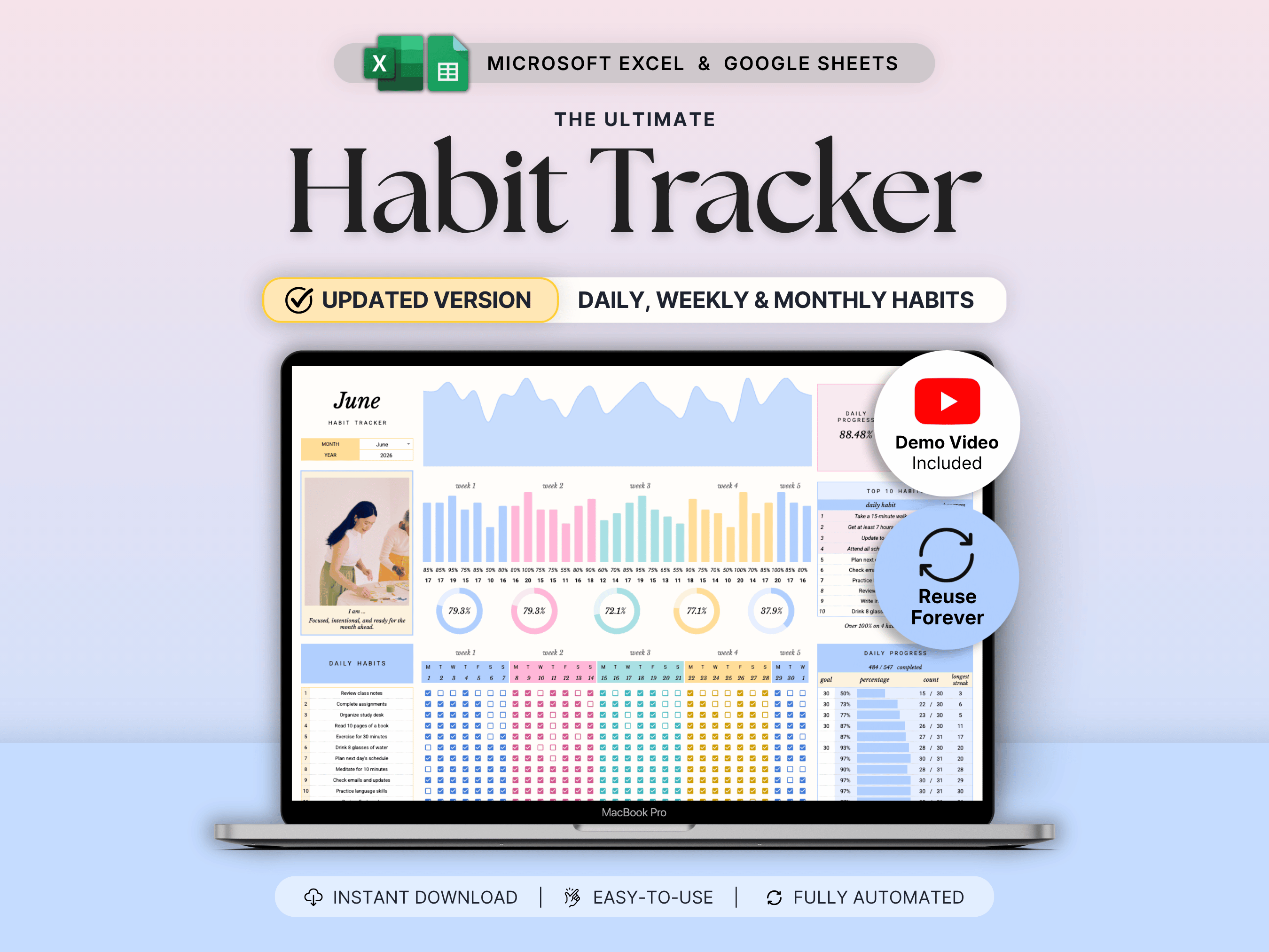 Habit Tracker Spreadsheet