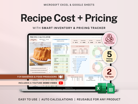Recipe Cost + Pricing Calculator