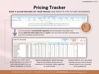 Recipe Cost + Pricing Calculator