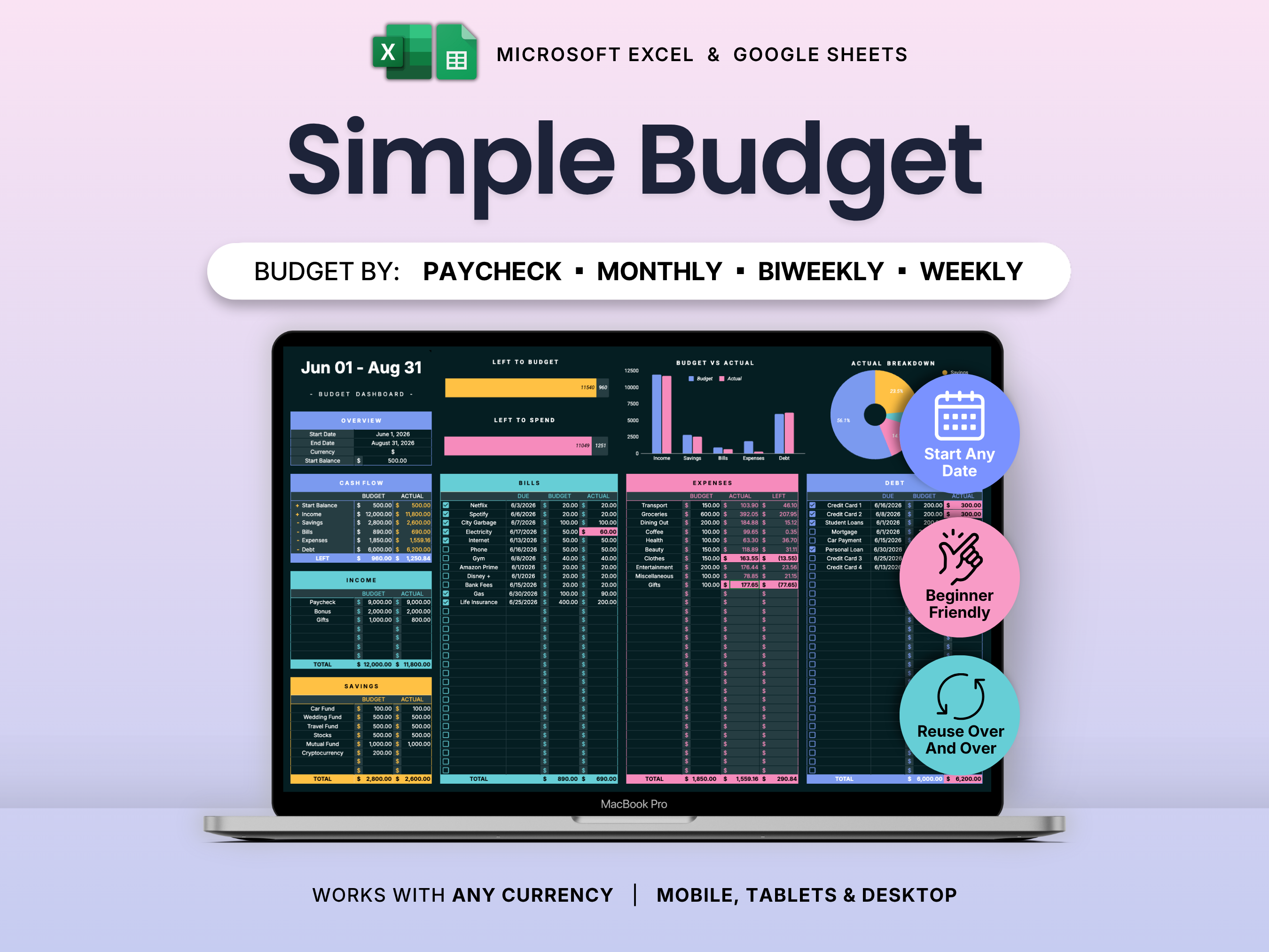 Simple Budget Spreadsheet
