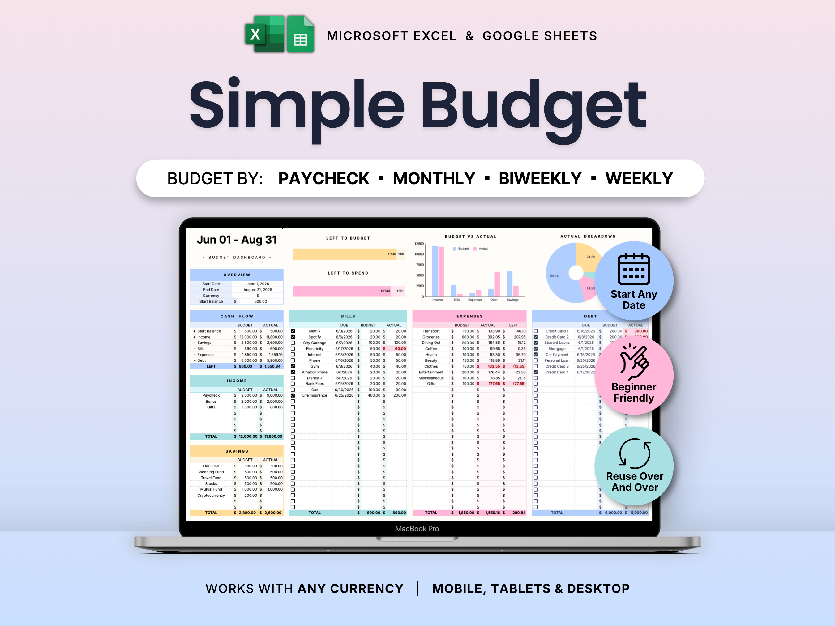Simple Budget Spreadsheet