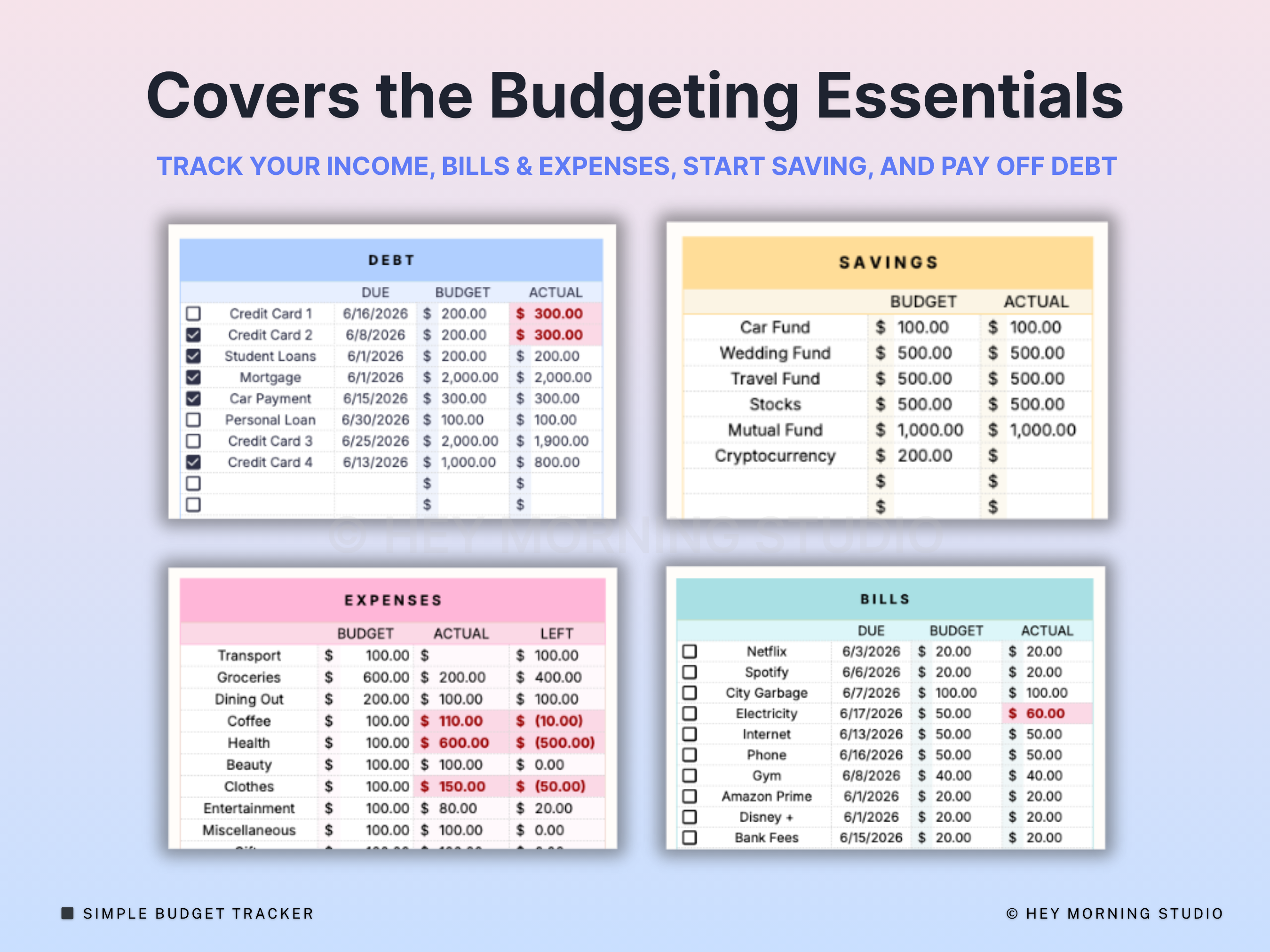 Simple Budget Spreadsheet