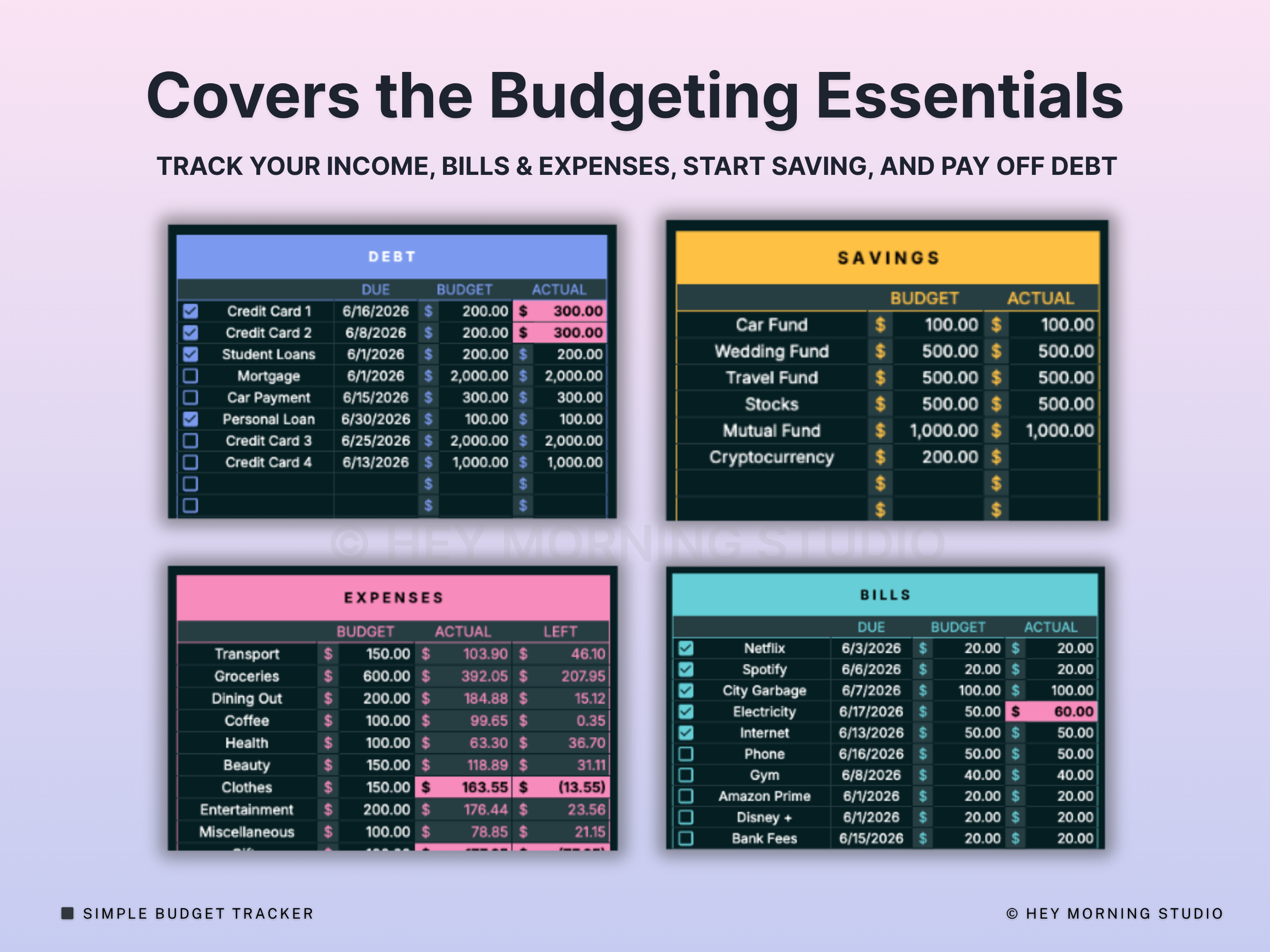 Simple Budget Spreadsheet