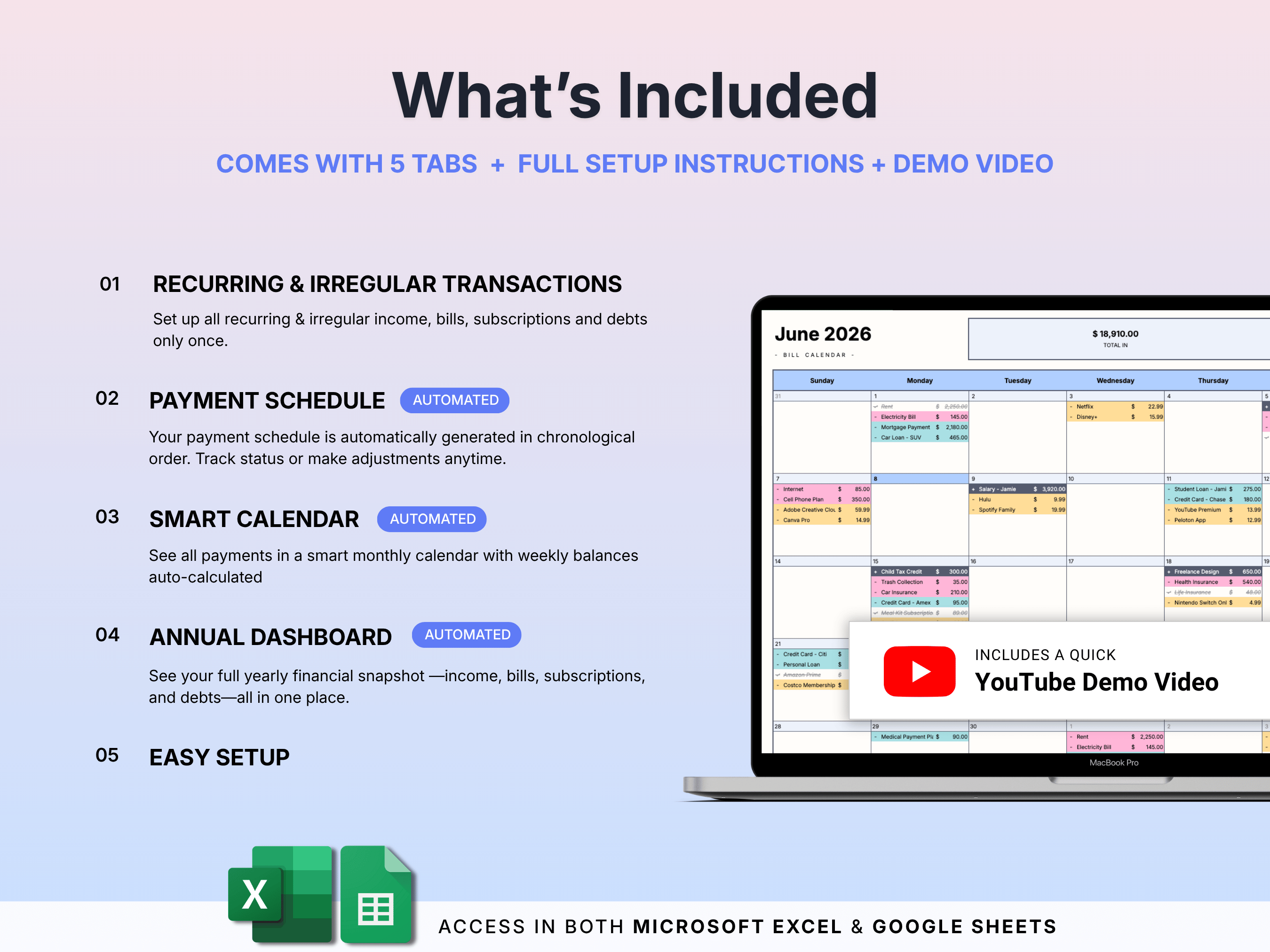 Bill Tracker Smart Calendar