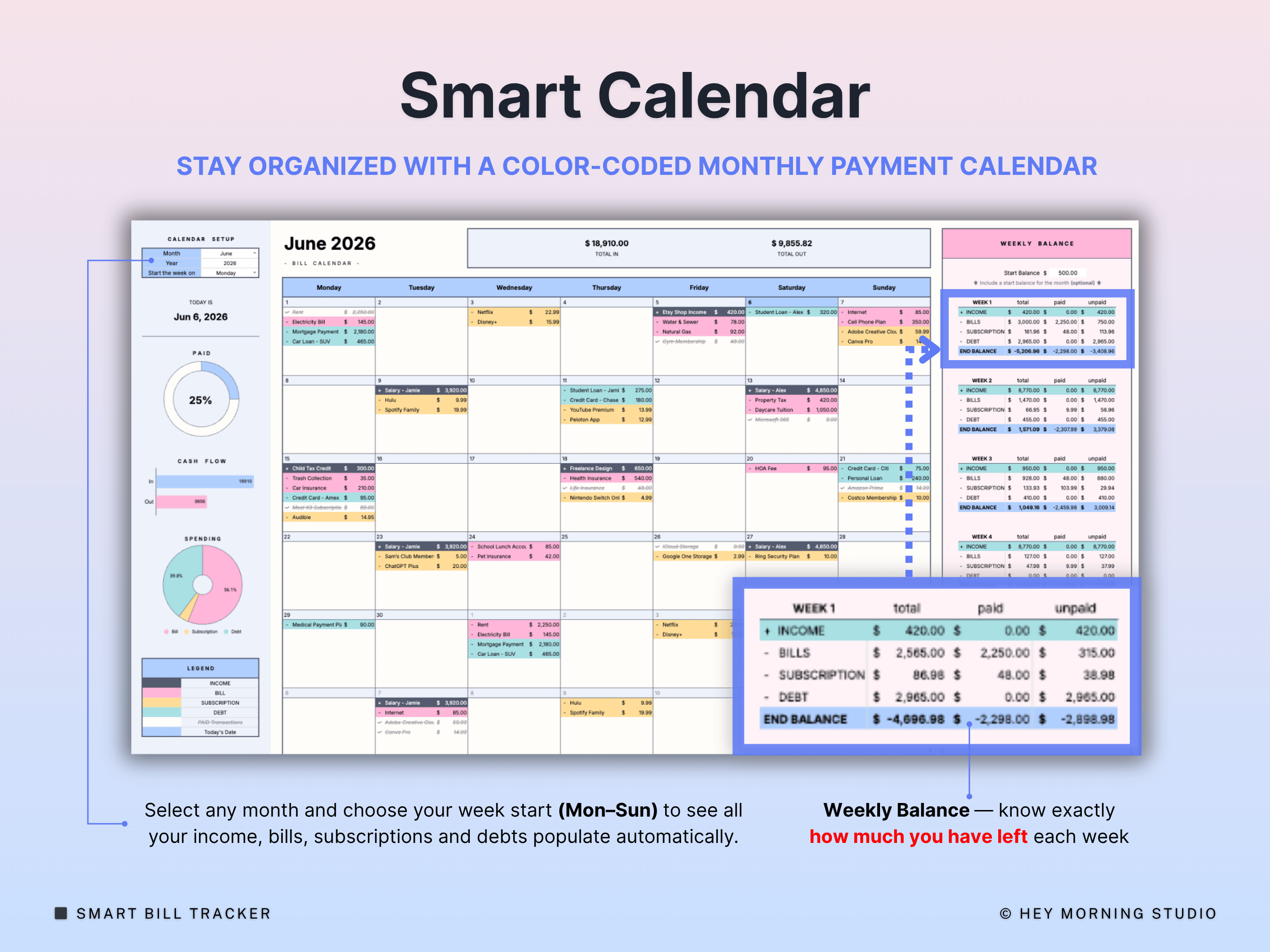 Bill Tracker Smart Calendar