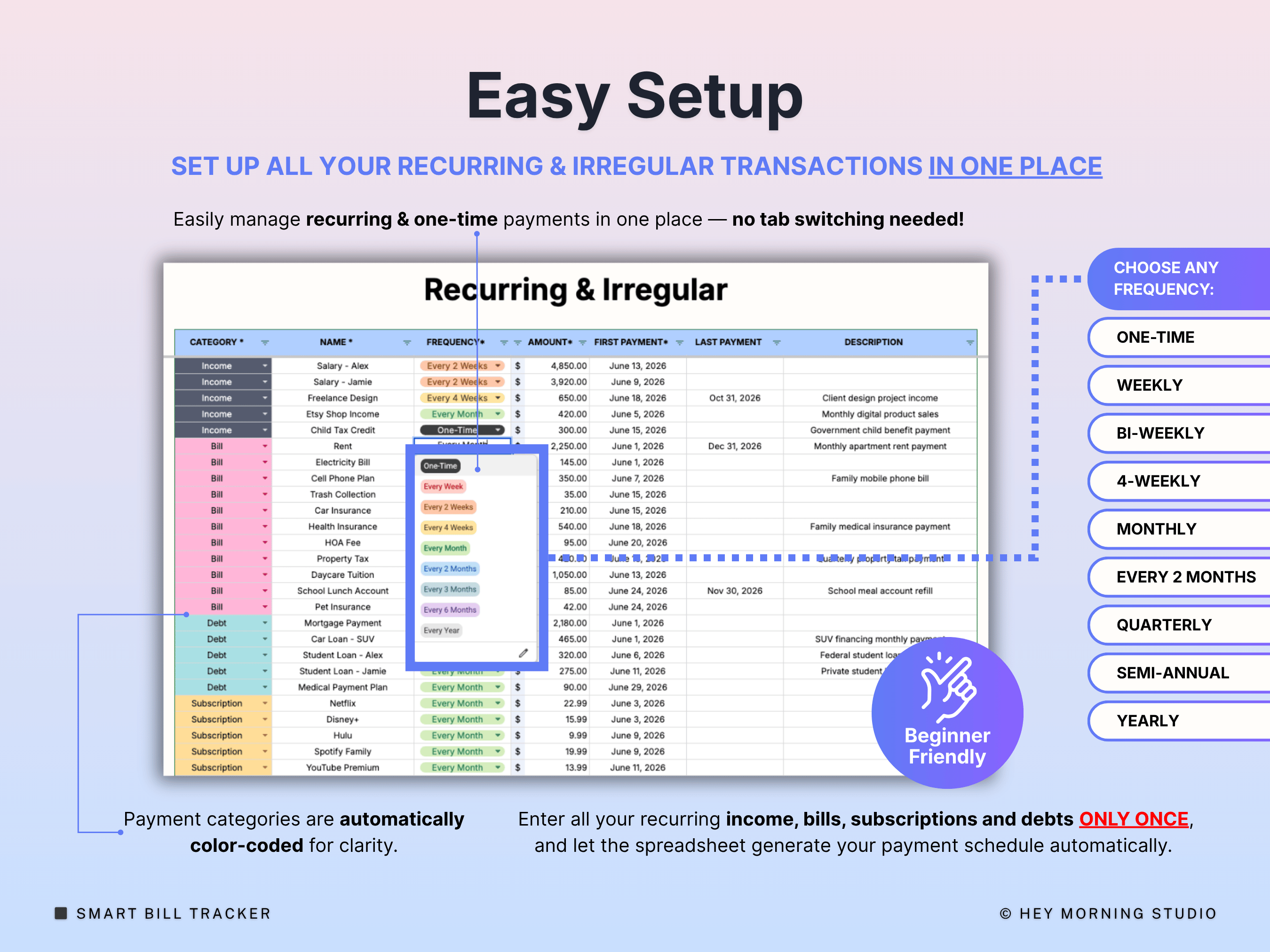 Bill Tracker Smart Calendar