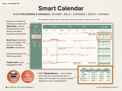 Biweekly & Monthly Budget by Paycheck
