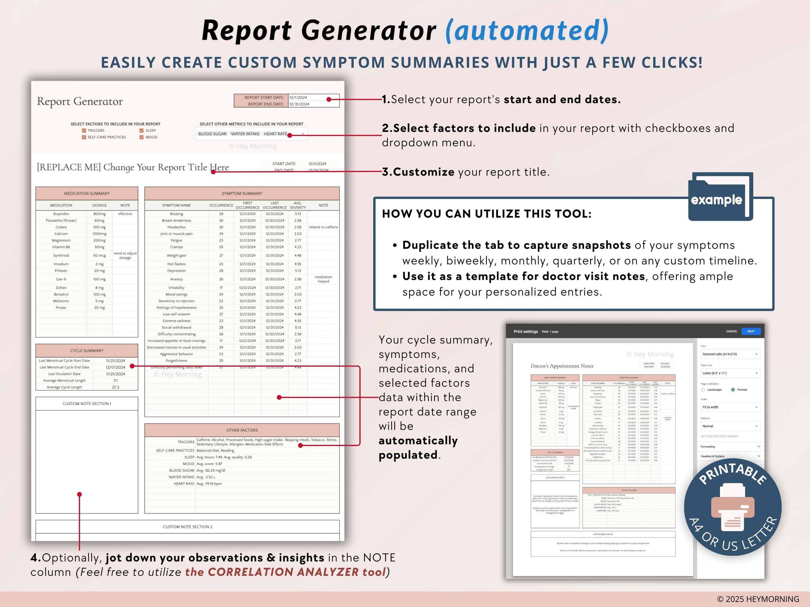 Health Tracker (Symptom + Menstrual Cycle) - Hey Morning