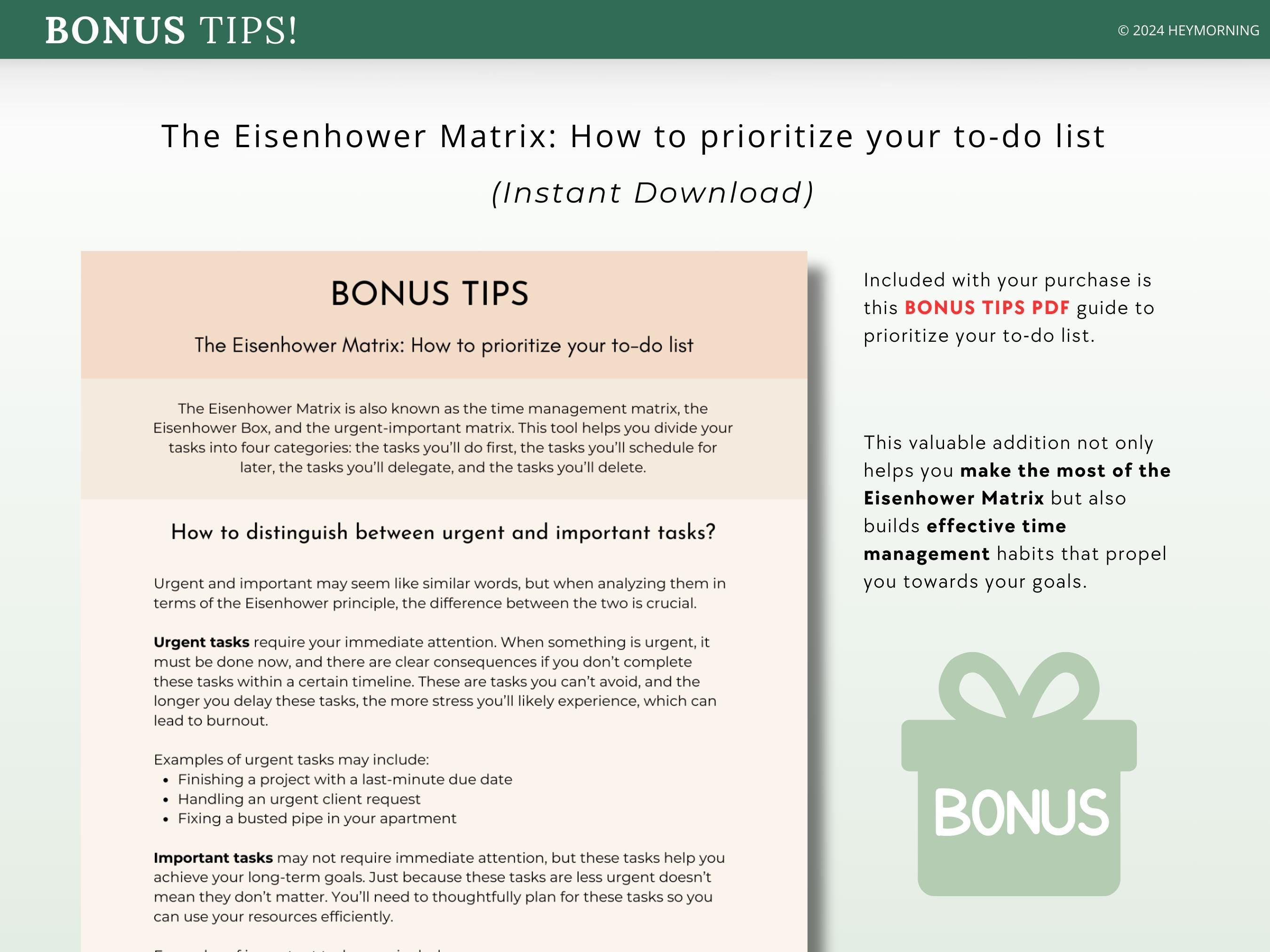 Eisenhower Matrix - Hey Morning