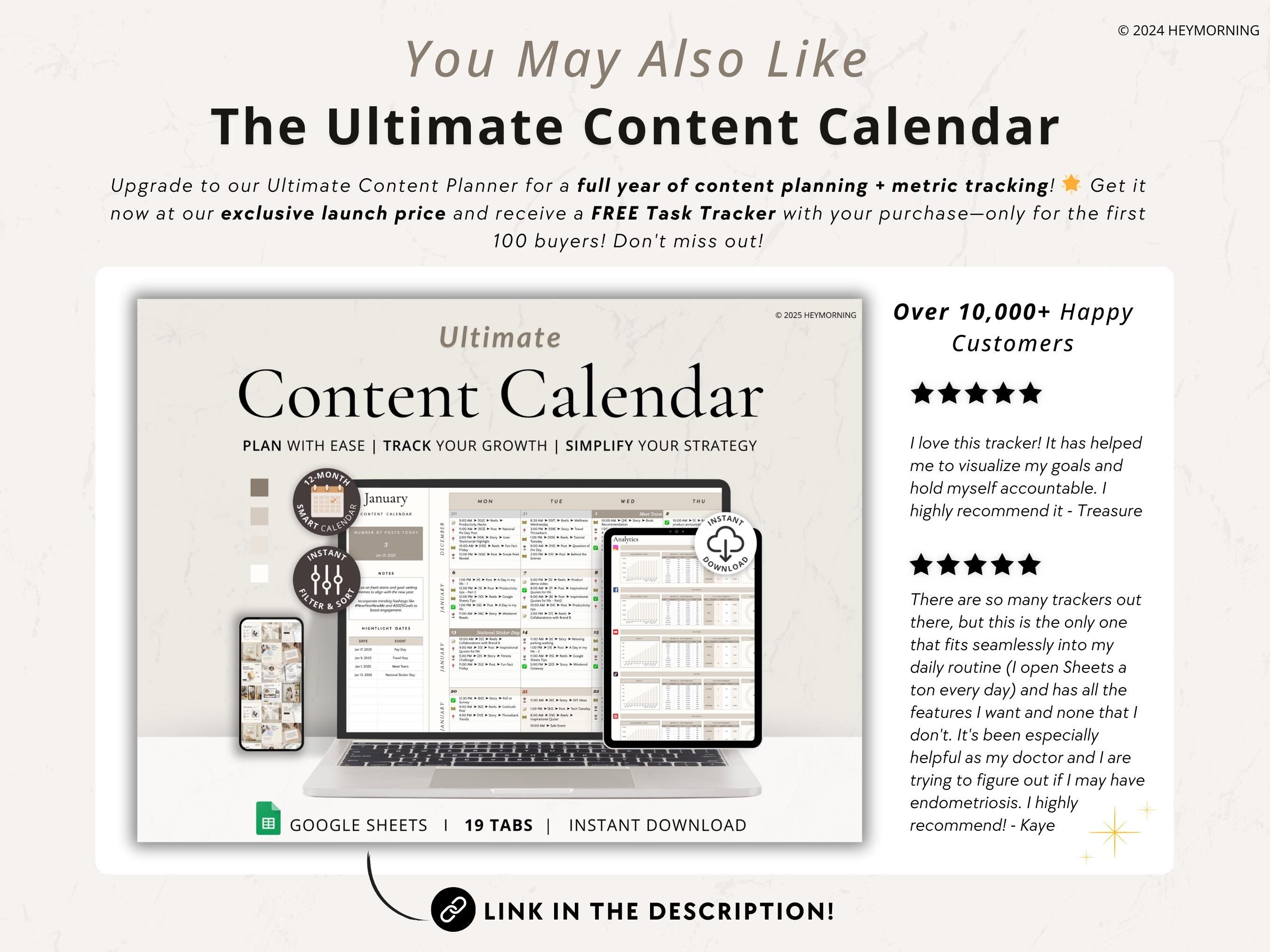 Simple Content Calendar - Hey Morning