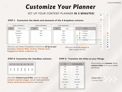 Simple Content Calendar - Hey Morning