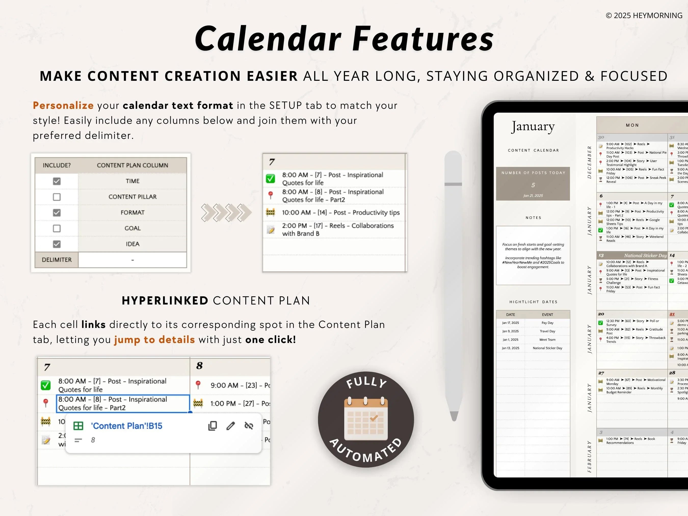 12-Month Content Calendar - Hey Morning