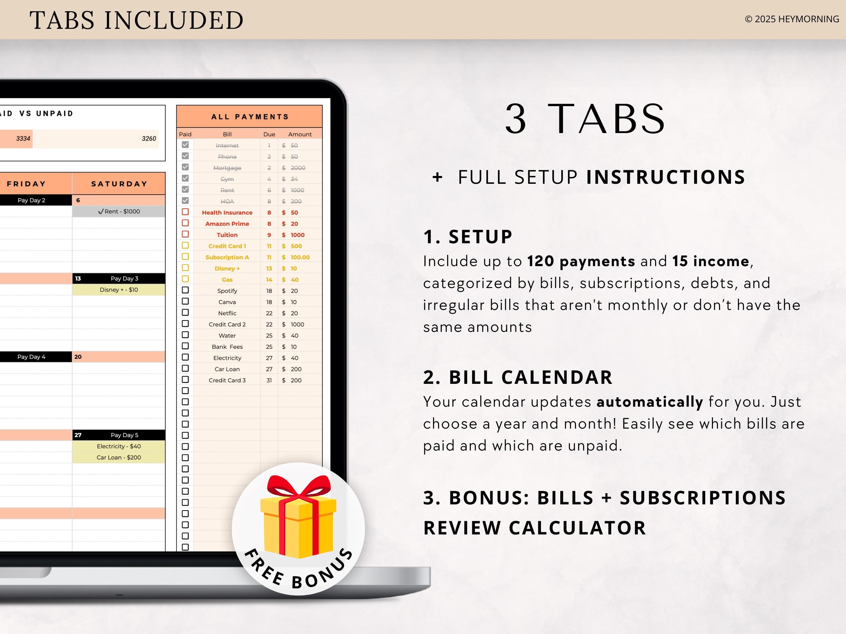 Bill Calendar - Hey Morning