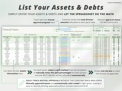 Divorce Financial Organizer Spreadsheet