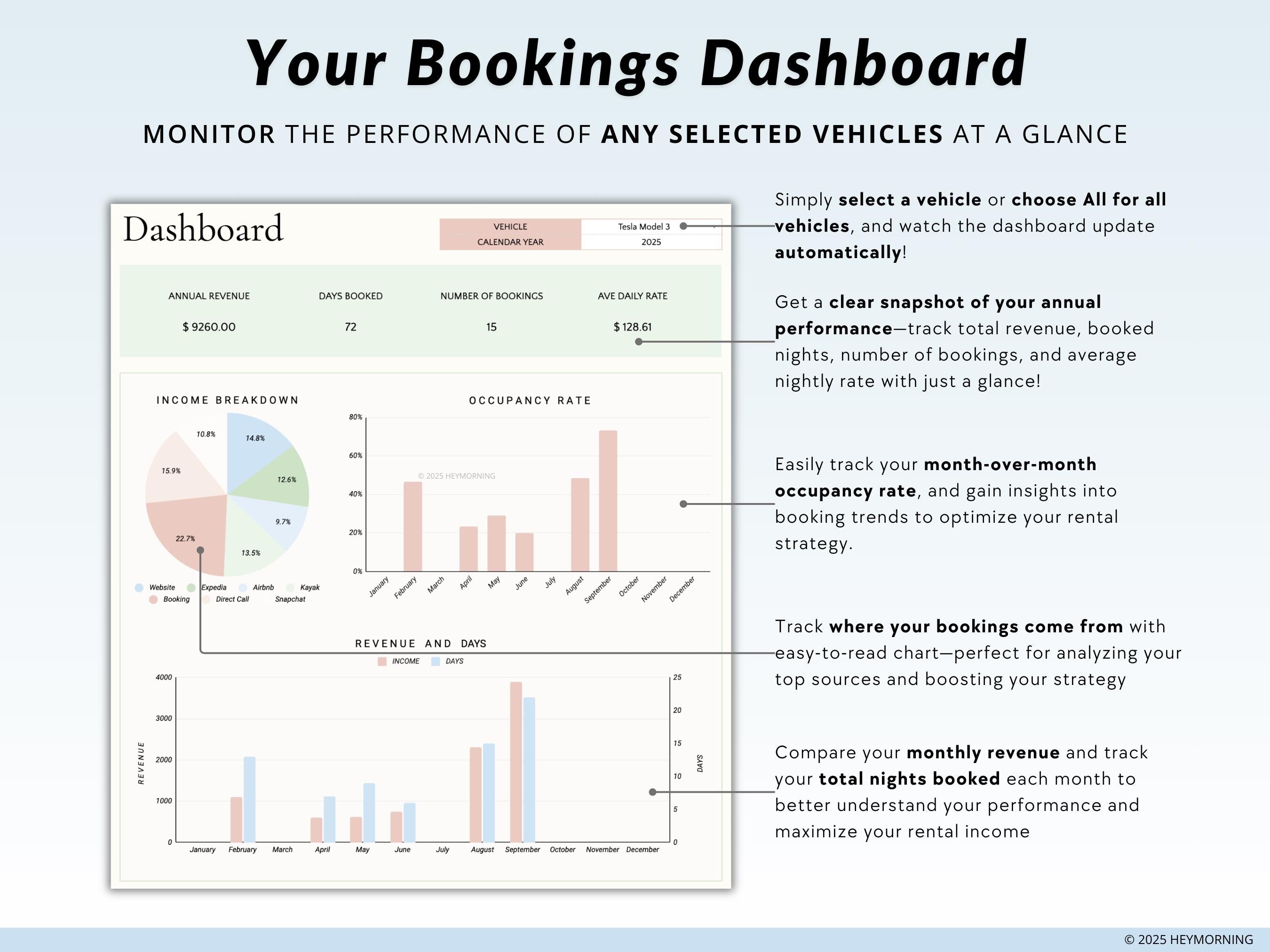 Car Rental Booking Calendar - Hey Morning