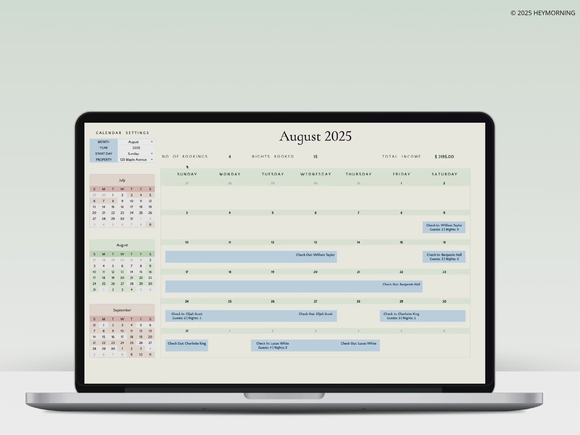 Airbnb Booking Calendar