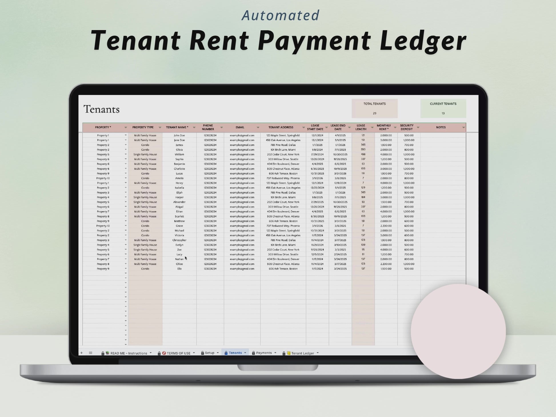Automated Rent Payment Ledger