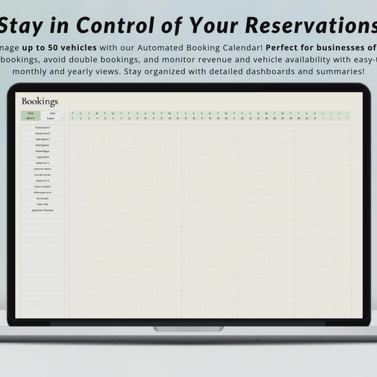 Car Rental Booking Calendar