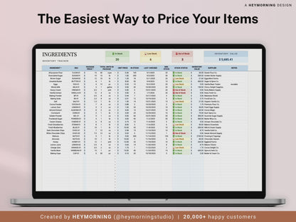 Recipe Cost + Pricing Calculator