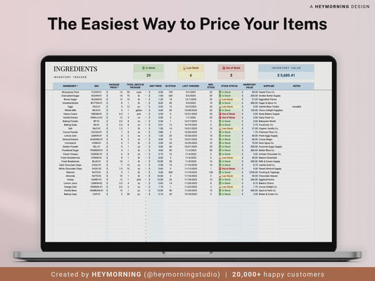 Recipe Cost + Pricing Calculator